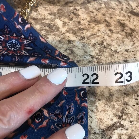 Ashley Stewart Blue Floral with Gold Chain Straps Size 3X - Picture 6 of 10